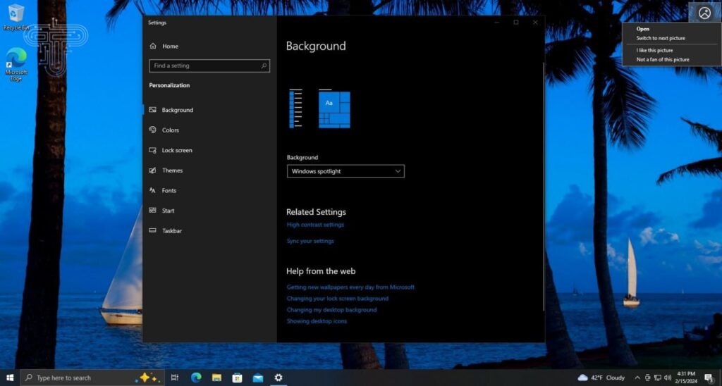 Spotlight in windows 10 1